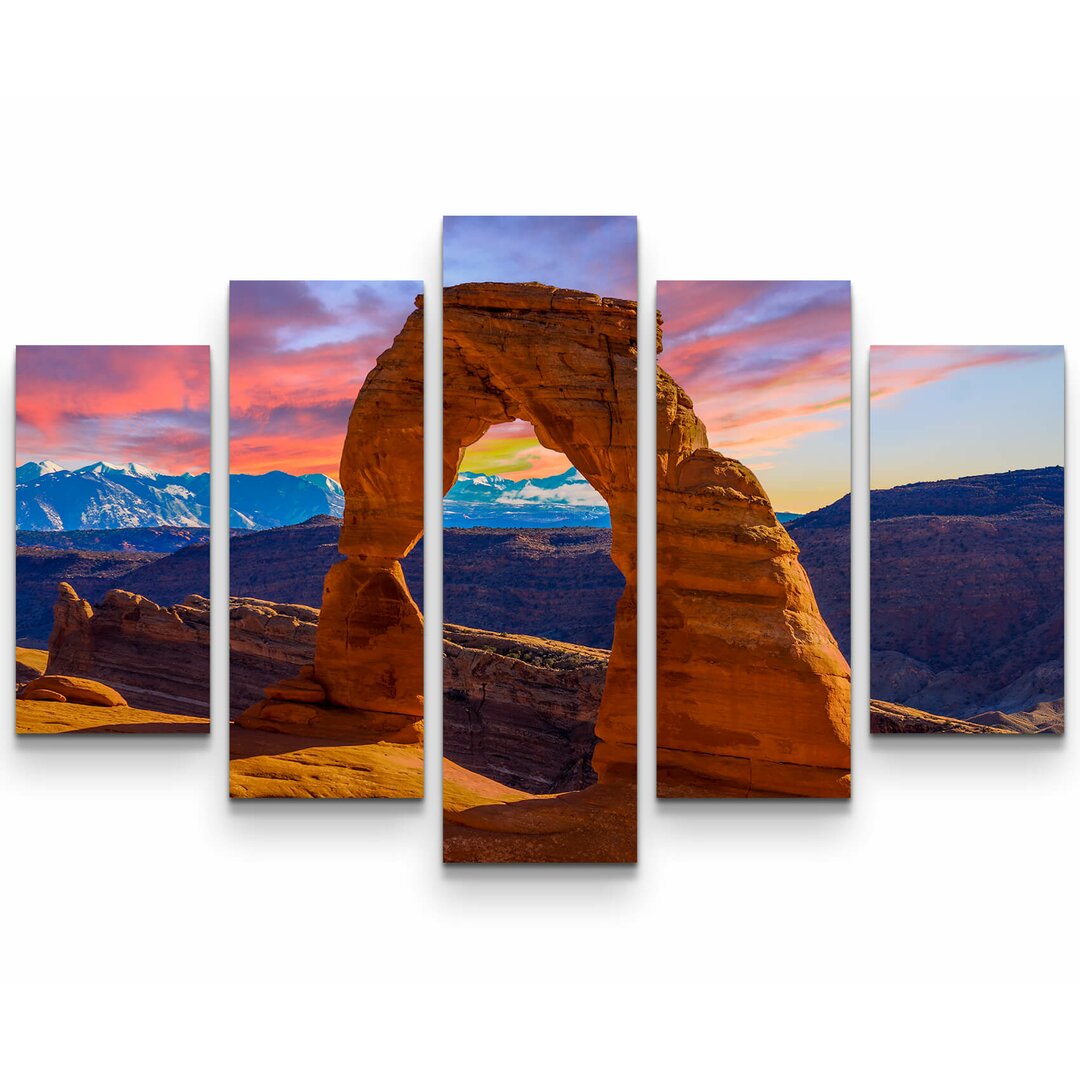 5-tlg. Leinwandbilder-Set Arches National Park in Utah