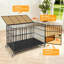 Caisse pour chien robuste 49 po, chenil en métal avec roues, 3 portes, plateau amovible, noir-7623361