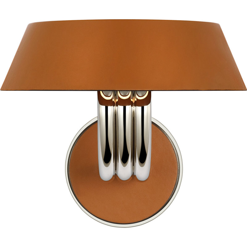Hudson St. 8" Sconce, Nutmeg, Polished Nickel