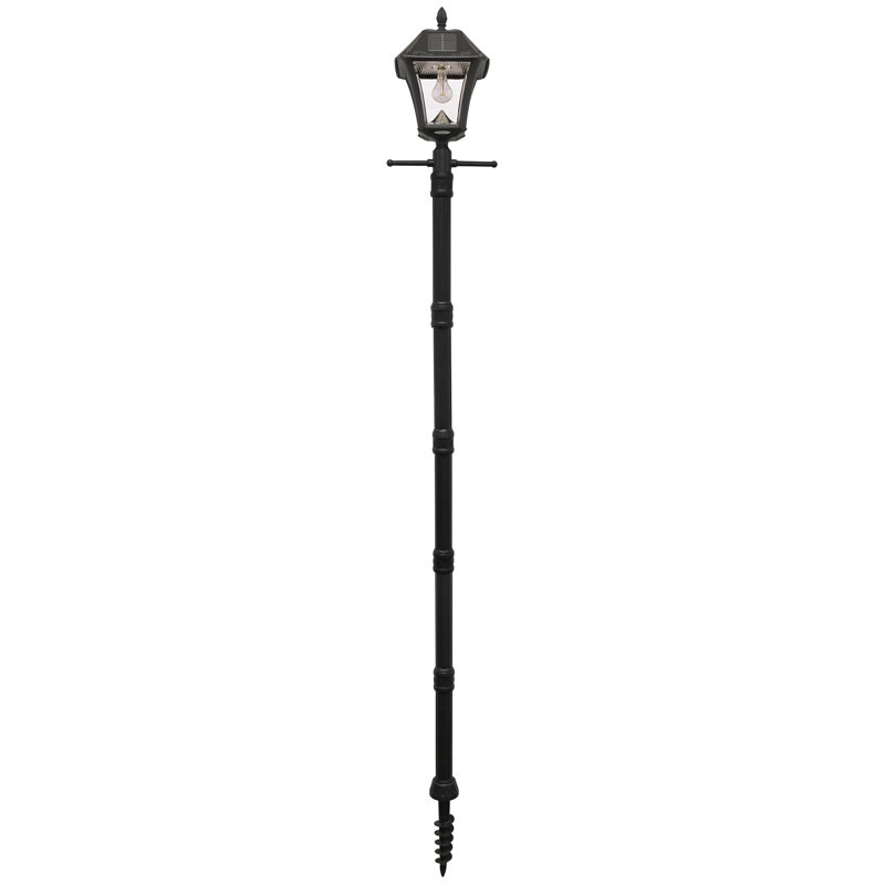 No Wiring Required Baytown Solar Lamp Post with EZ Anchor, Black