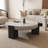 Modern Geometric Round Solid Wood Coffee Table