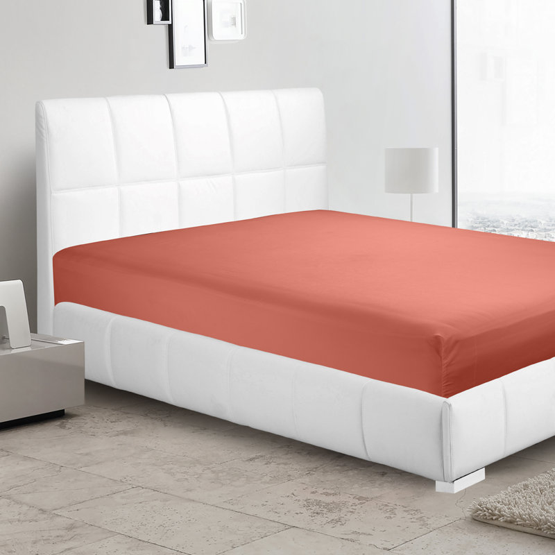 Drap-housse simple de couleur unie Premier., Double, Orange rouille