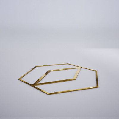 Panneaux muraux décoratifs en acrylique Hillrose, moyen, l 17 3/4 po x H 15 3/8 po x T 1/8 po, miroir doré