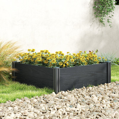 Ensemble de jardin surélevé en vinyle, boîte de jardin surélevée 3 x 3 x 1 pi