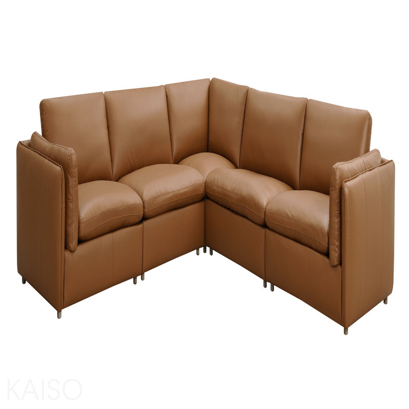 Canapé modulaire en cuir fleur 5 pièces