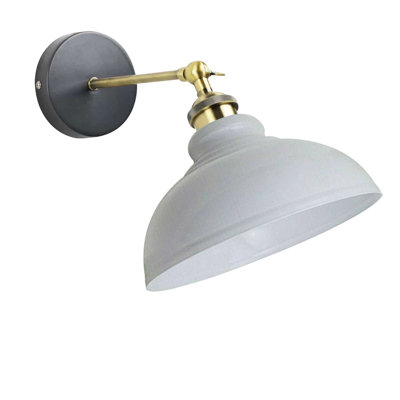 Kristin Angle Adjustable Wall Sconce — Dome Metal Shade, Vintage Industrial Style with E27 Holder.