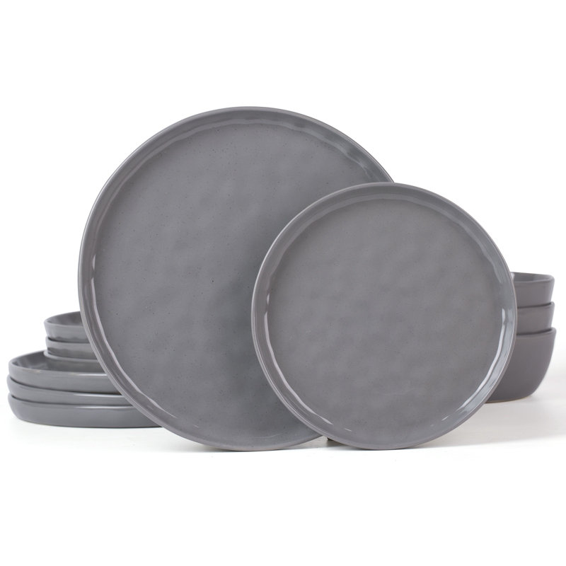 Service de vaisselle Ludivine - Service pour 4, Gris foncé
