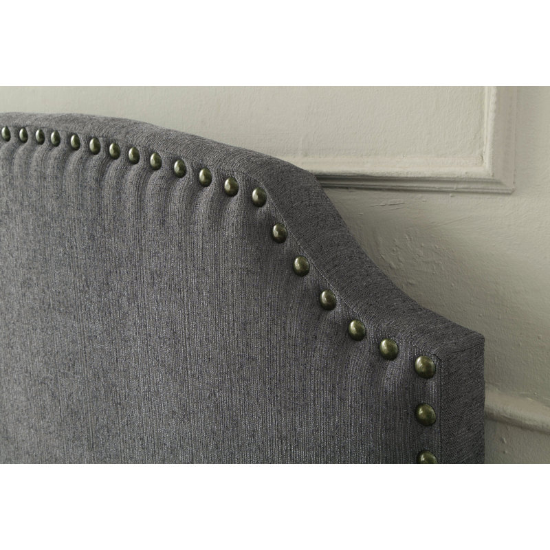 Upholstered Linen Panel Headboard, King, Gray