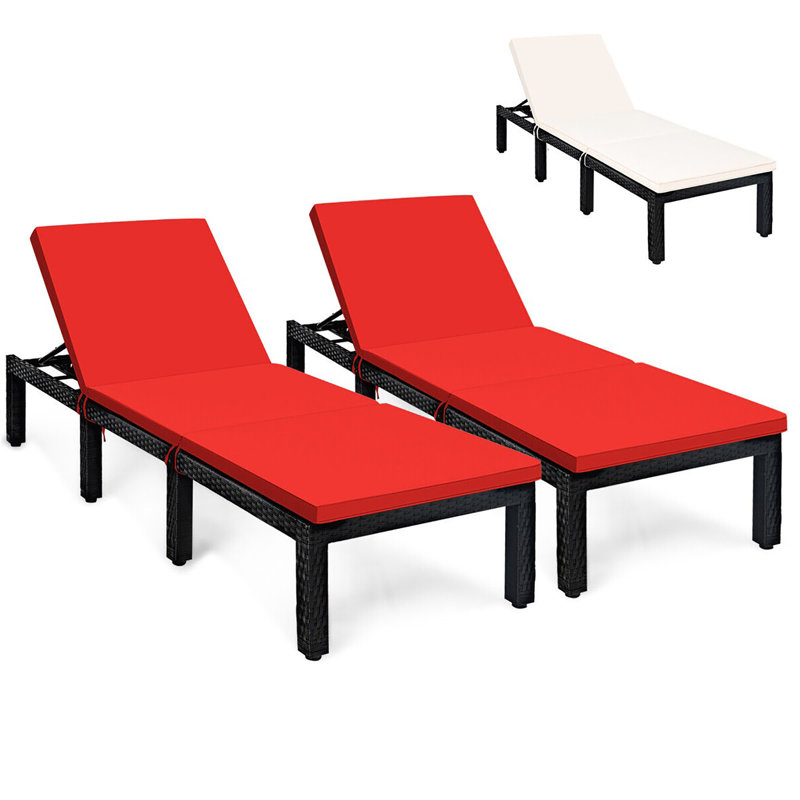 Méridienne inclinable 2 pièces Hokku Designs, Red/White