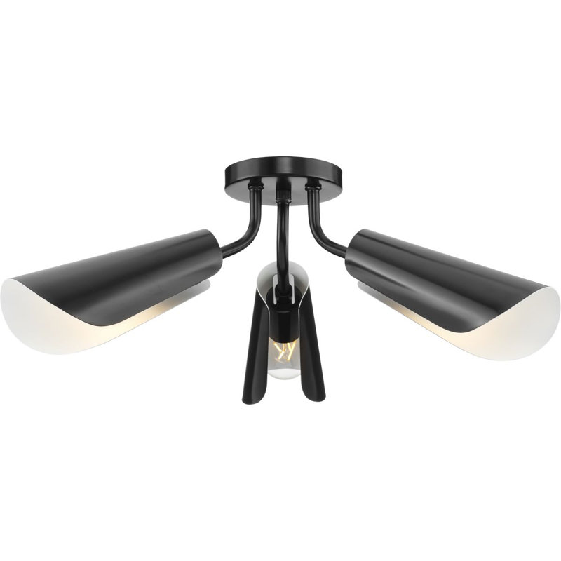 Dannelle Semi Flush Mount, Matte Black