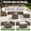 Ensemble de patio en osier tissé à la main 8 pièces avec chaises pivotantes 8 pièces-1493643315
