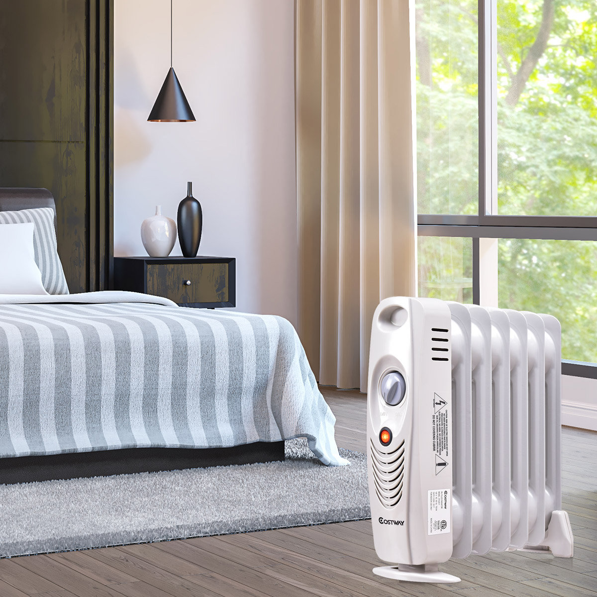 Costway 700 Watt Watt 4100 BTU BTU Electric Radiator Space Heater with  Adjustable Thermostat u0026 Reviews | Wayfair