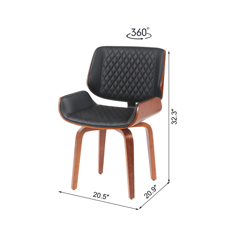 Chaise de salle à manger de style Mid-Century moderne, Cerisier, Noir