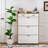 Shoe Cabinet With 3 Hidden Flip Drawers & 2 Storage Drawer,Particle Board Narrow Shoe Storage Cabinet,Freestanding Shoe Organizer Cabinet For Entryway Hallway-759549826