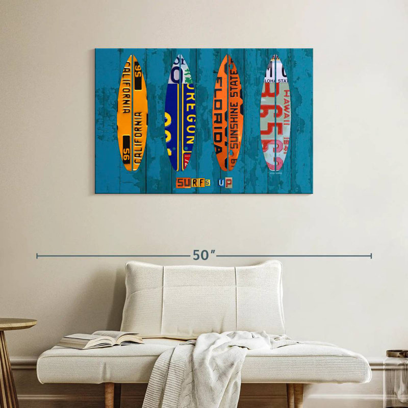 Senne Surf License Plates, 26" H x 39" W