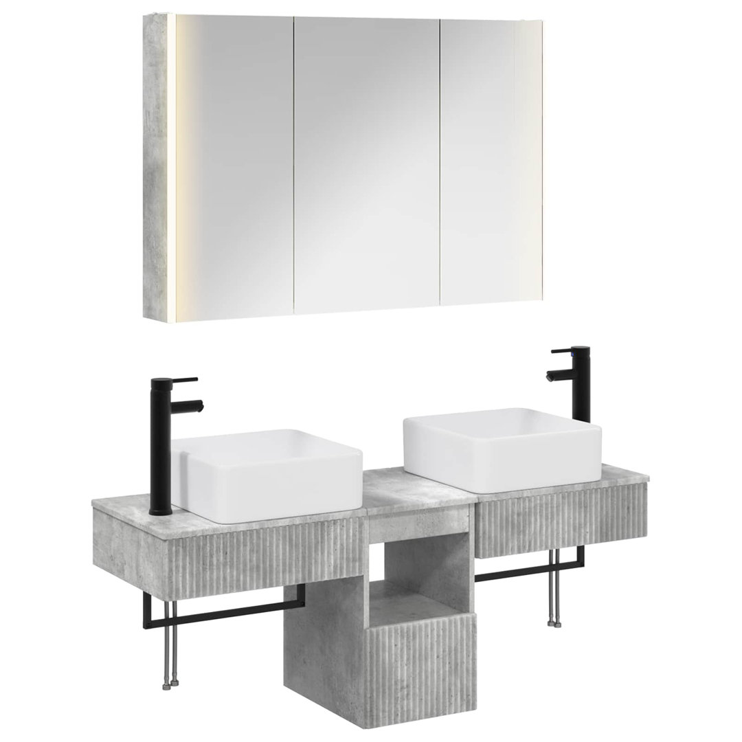 vidaXL Bathroom Cabinet Set 4 pcs 103.5 x 15.5 x 70 cm Engineered Wood