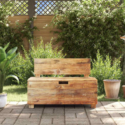 vidaXL Wooden Bench with Storage, Rustic Style, Reclaimed Wood, 33.9"x15.7"x23.6" Brown
