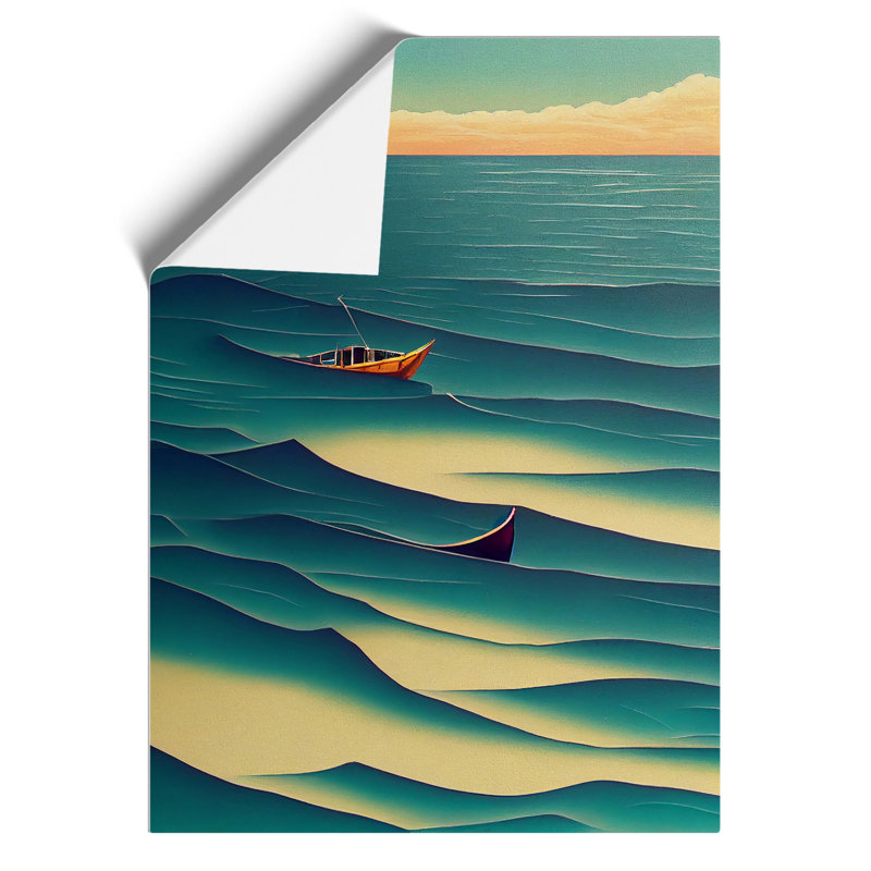 Boat in the Waves - Wall Art, Paper, 42cm H x 29.7cm W, No Matte