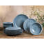 Reactive BLUE Piece Stoneware Dinnerware Set - Service for 4