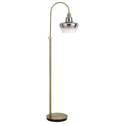 40W Duxbury Metal Arc Floor Lamp 61"H With Smoked Glass Shade