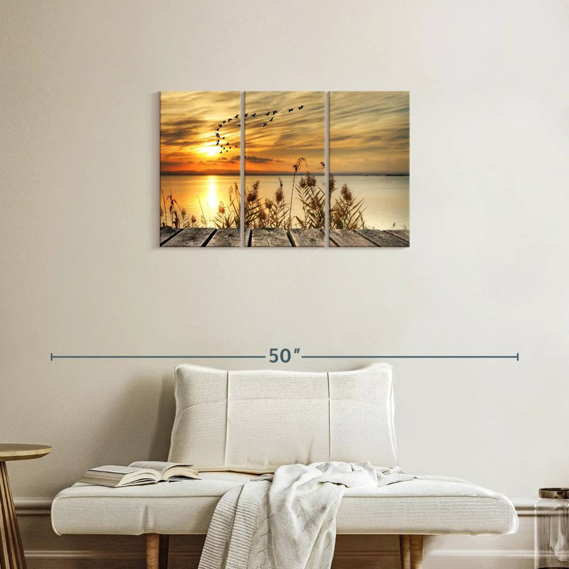 Kerrick, coucher de soleil en mer, H 20 po x l 33 po