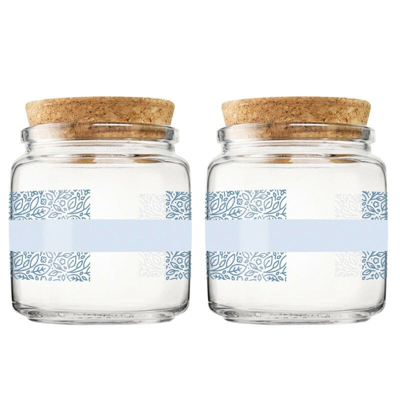 Glass Jar - Set of 2, Blue