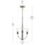 Lustre en nickel brossé à trois lumières avec abat-jour en verre transparent Jheni-127380286-130942646