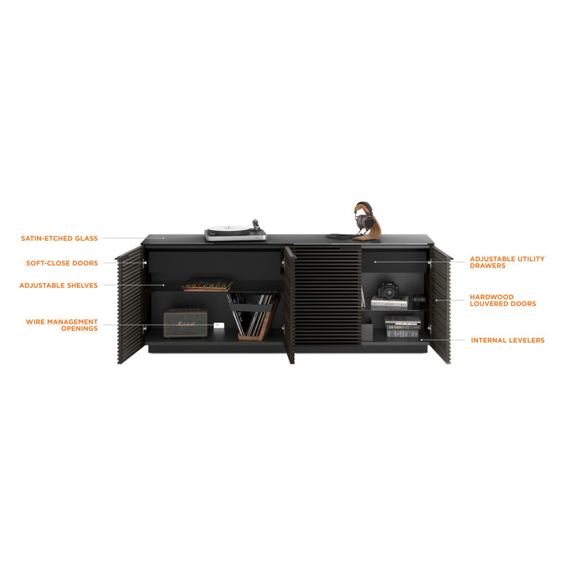 Corridor 79.25'' W Sideboard, Charcoal/Stained Ash