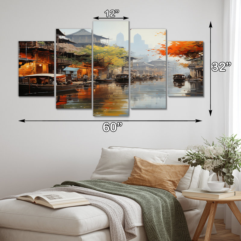 Grissom - art mural sur toile Vietnam - 5 panneaux