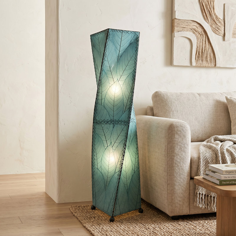 Conrado 48'' Black Novelty Floor Lamp, Sea Blue