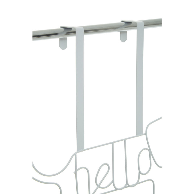 Aamenah Stainless Steel Over-the-Door 2 - Hook Coat Rack, White