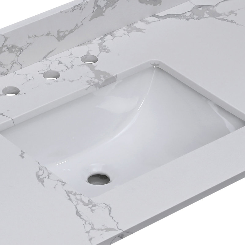 Lavabo pour salle de bain Lavabo de salle de bain rectangulaire en porcelaine blanche