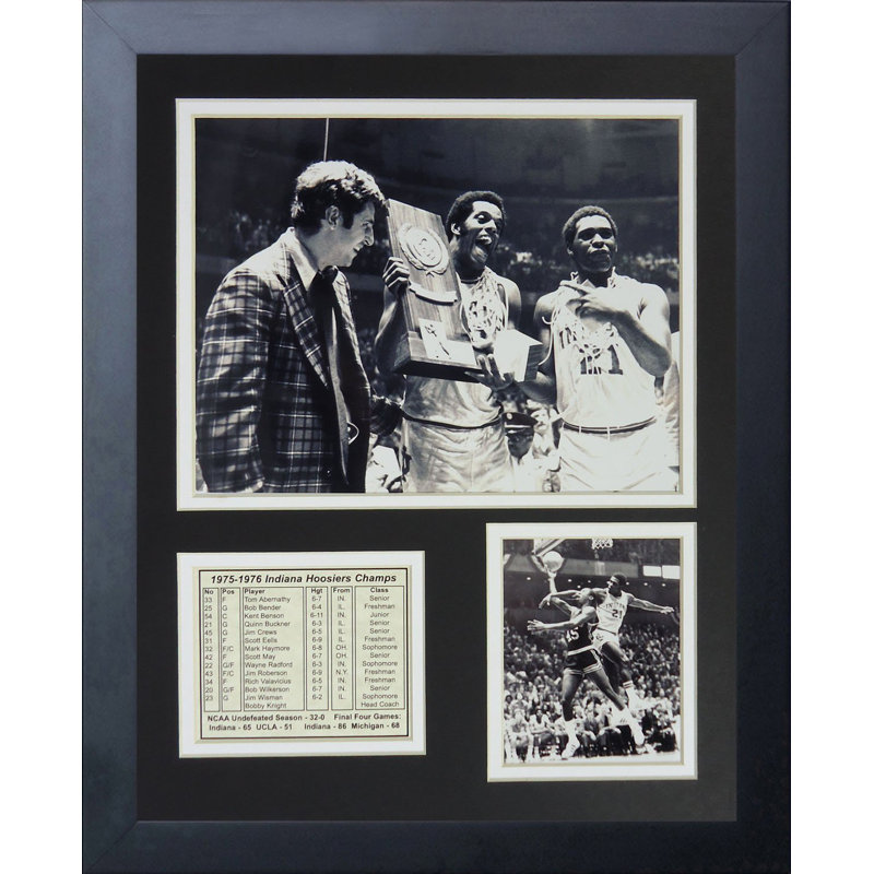 Souvenirs encadrée 1975-1976 indiana hoosiers