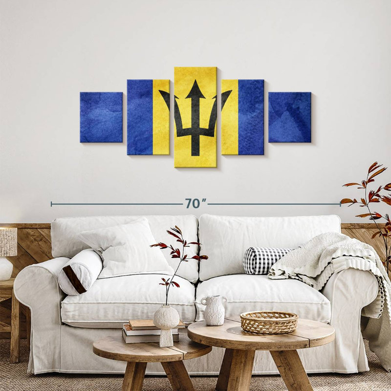 Caribbean Barbados Flag, 24" H x 55" W