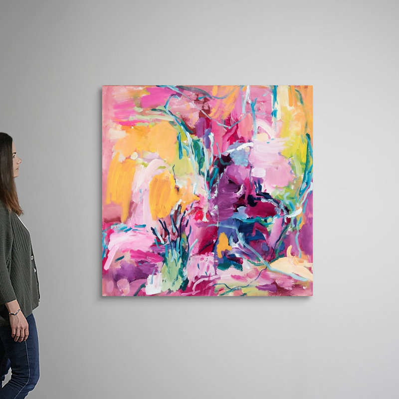"Jardin" par Amira Rahim, reproduction d’art sur toile, H 48 po x l 48 po x P 1,25 po, Toile tendue