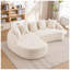 Nouveau canapé modulaire en forme de L avec méridienne incurvée, canapé modulaire en chenille blanche pour le salon New