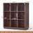 9 Cube Storage Book Shelf, 41" Tall Organizer Bookcase With Curved Edge, Wood Floor Standing 3-Tier Cubby Bookshelf With Base, Vintage Display Book Case For Bedroom, Office-161570689-160441336