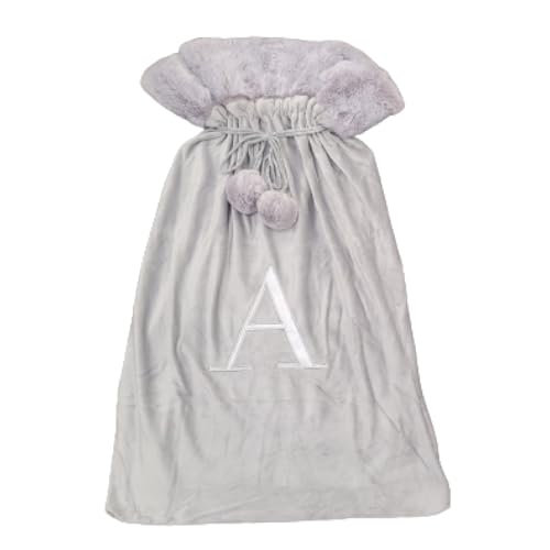 Faux Fur Santa Sack, Light Grey