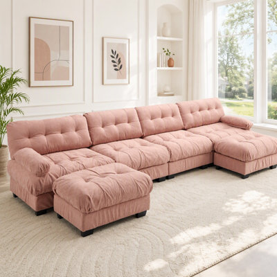 Canapé modulaire surdimensionné en U avec coussins