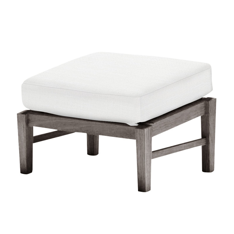 Repose-pieds Croquet en teck - Huître, Welt, InsideOut® Rollo ‑ lin dentelle, Teck huître