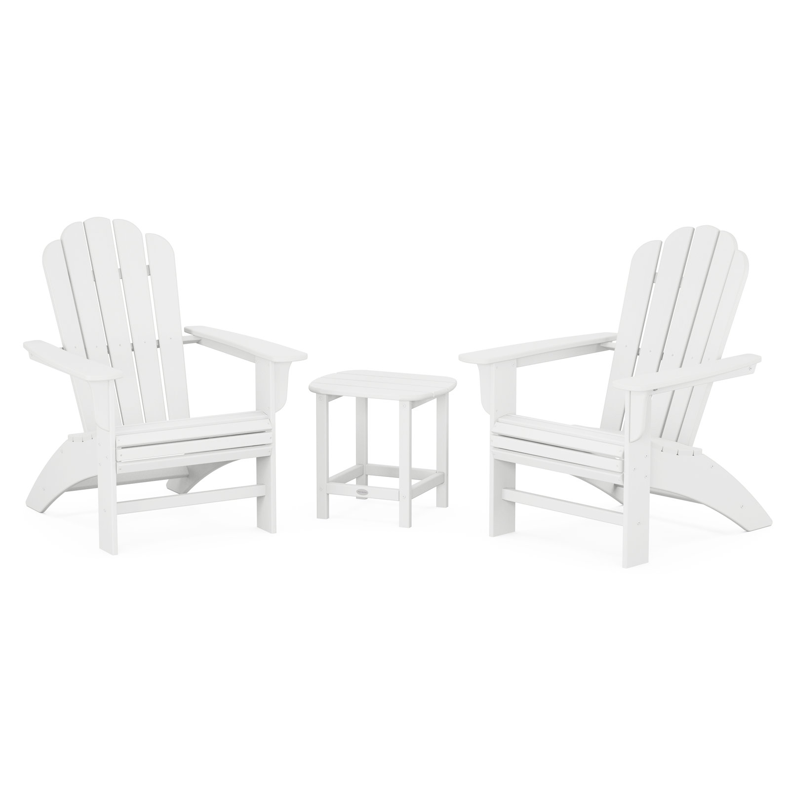 POLYWOOD Country Living Adirondack Chair Set, White