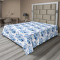 Bleu ciel, blanc, moutarde / floral