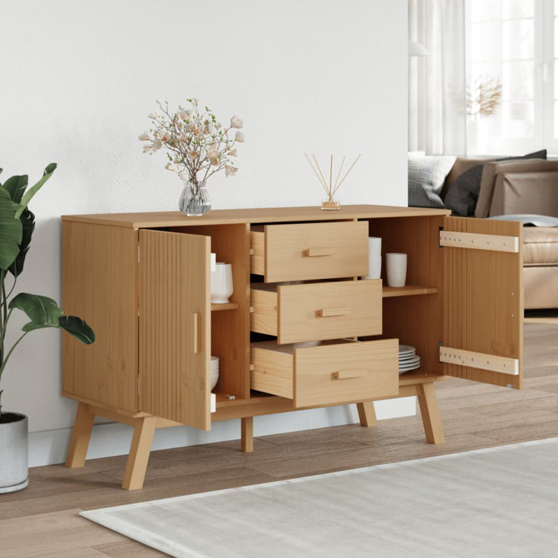 44.9 " W Pine Solid Wood Sideboard