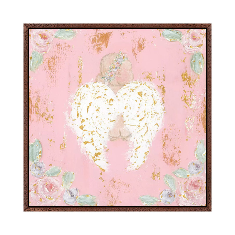 Avery Angel-Canvas, Classic Brown Wood Framed, 93.98 cm H x 93.98 cm W