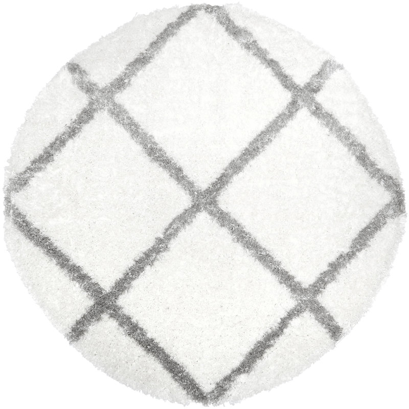 Sarith Performance Geometric Indoor Rug, Round 5'2"
