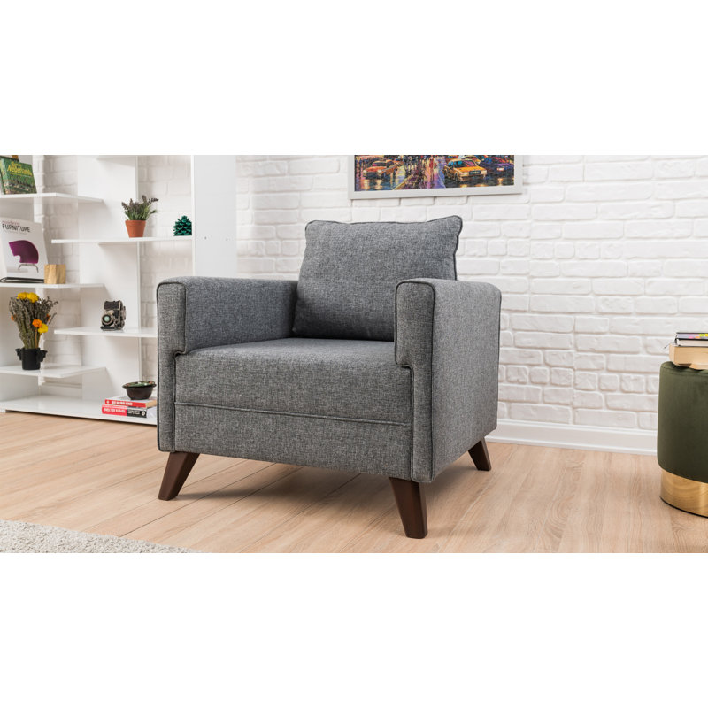Fauteuil en polyester l 33,46 po Rossum, Polyester gris