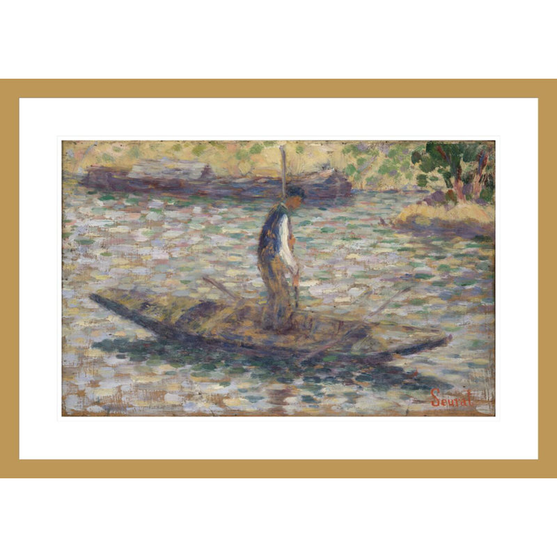 «A Fisherman» par Georges Seurat - Impression Giclée sur cadre, H 21,13 po x l 29,5 po