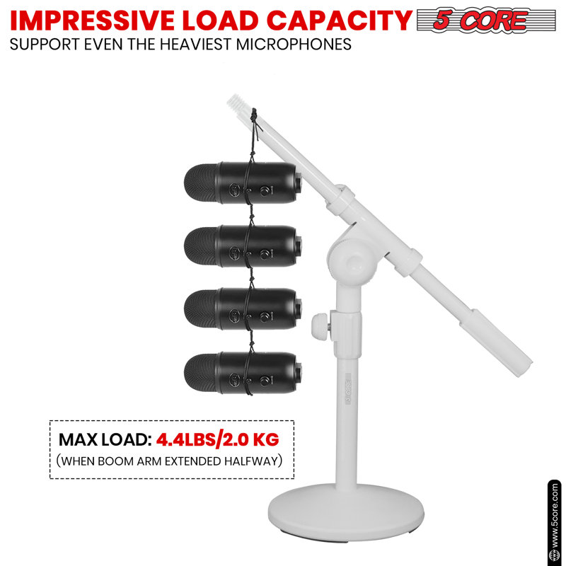 5 Core Desktop Mic Stand Round Base Universal Desk Microphone Holder Table Top Stands 