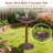 Solar Bird Bath With Fountain Pump, 28" Free-Standing Polyresin Bird Bath With Hollow-Out Edge, Fillable Stable Base, Antique Garden Bird Bath For Yard, Lawn, Patio & Outdoor Décor-1560286794