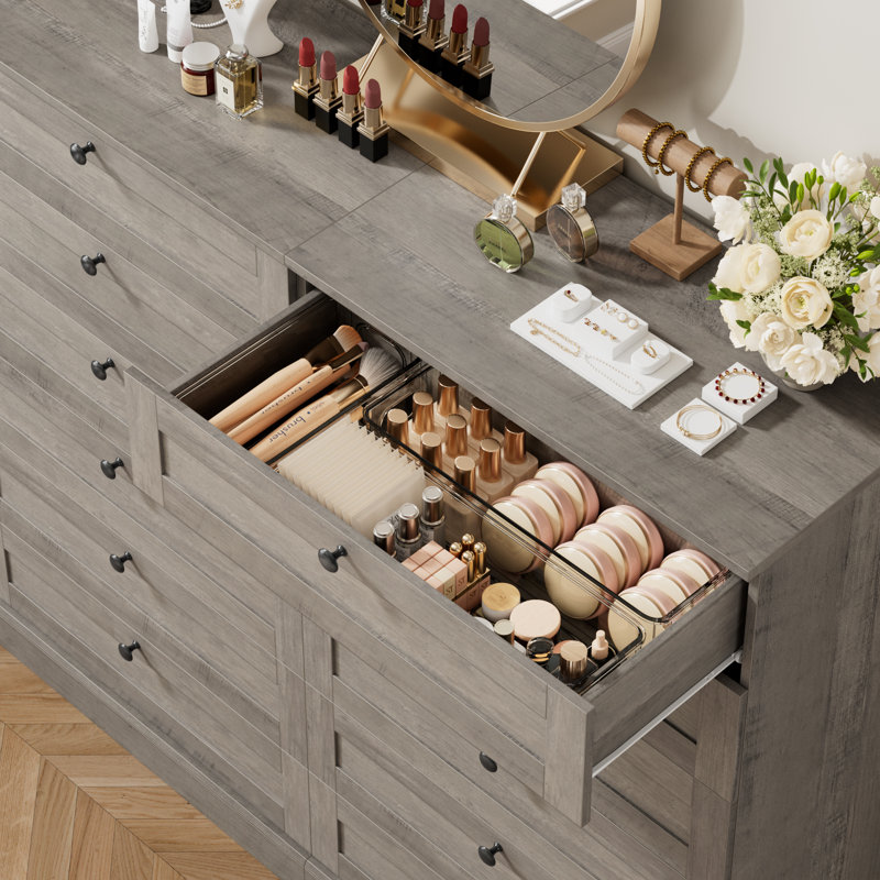 Commode verticale 6 tiroirs Sumekh, Gris
